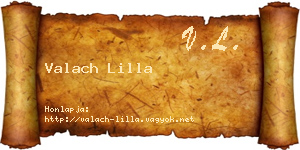 Valach Lilla névjegykártya
